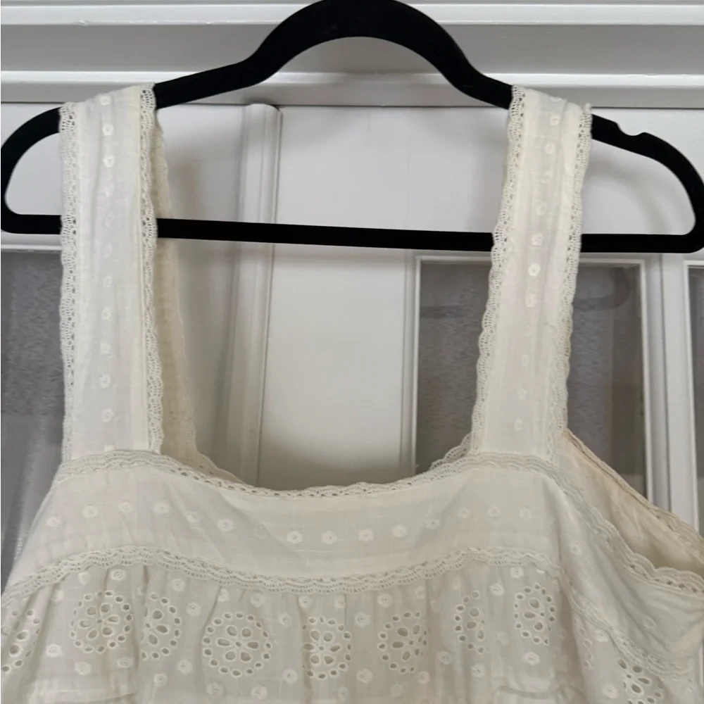 Sezane White 100% Cotton Eyelet Button-Front Sundress - Picture 10 of 10